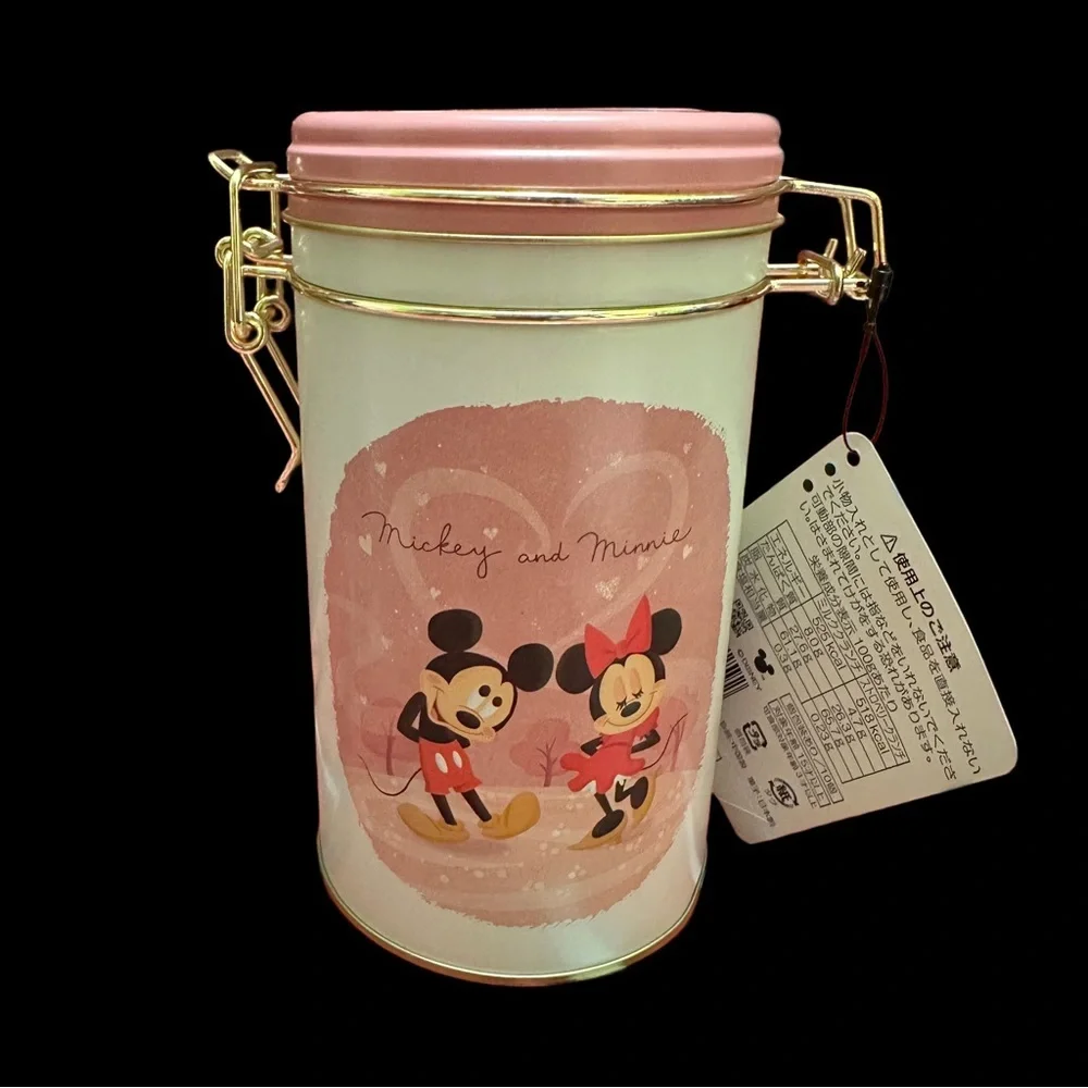 Disney Universal Studios Tokyo Japan Mickey and Minnie Mouse Pink Storage Jar